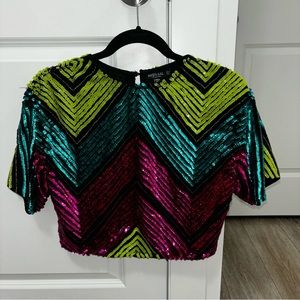 Nasty Gal sequin crop top